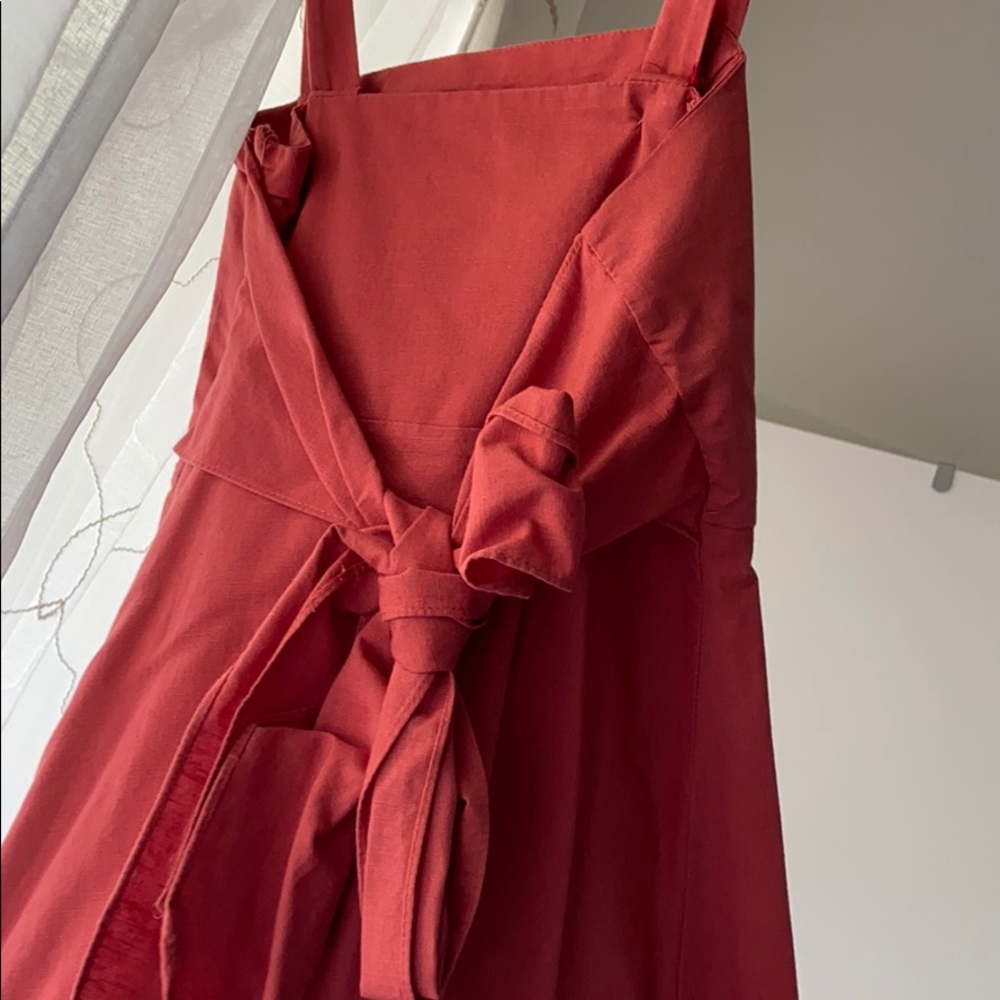 Louetta Rust Red Button-Down Mini Dress - image 8